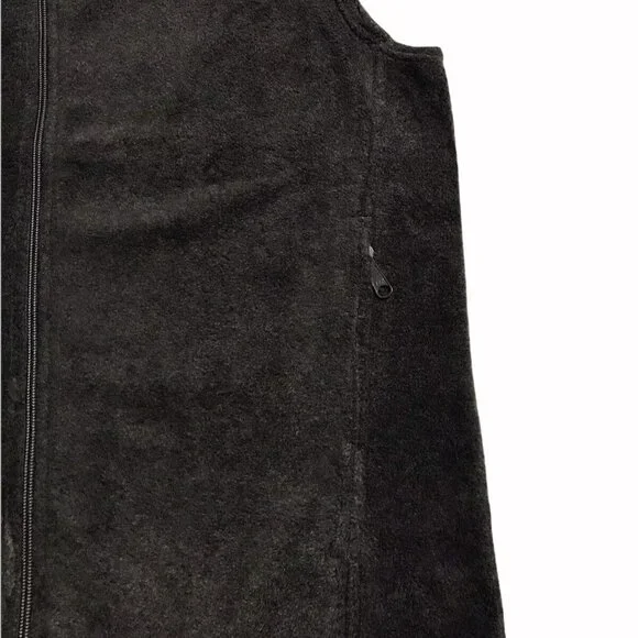 Columbia Men's Full Zip Fleece Vest Size M Dark Gray Collared Neck Zip Pockets - Picture 5 of 7